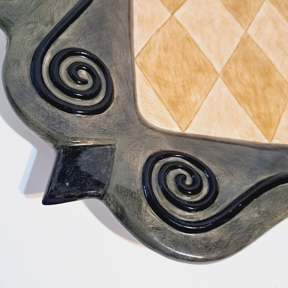 Vintage Deb Hrabik 2001‎ Ceramic Harley Quinn Pattern Serving Platter - Picture 3 of 8